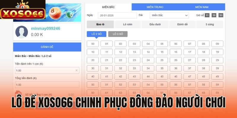 Lô đề Xoso66 chinh phục đông đảo người chơi