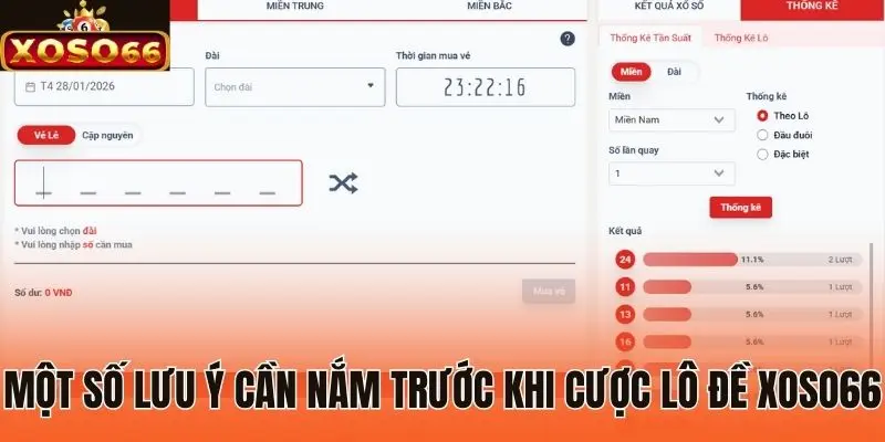 Một số lưu ý cần nắm trước khi cược lô đề Xoso66