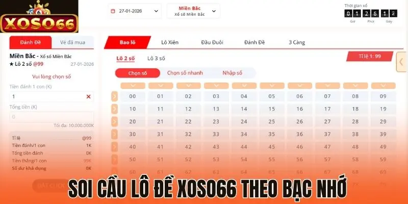 Soi cầu lô đề Xoso66 theo bạc nhớ